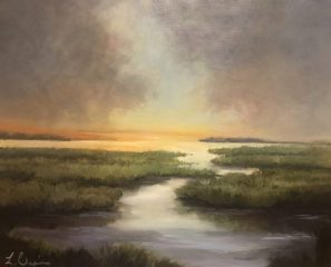 Lorraine Skelskey-Chapin, "Golden Marsh", oil, 14x18, $850