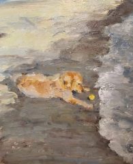 Janet SheaRea, "Waiting for a Wave", oil, 8x10, $375