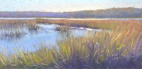 Jane McGraw-Teubner, "Marsh Autumn", pastel, 6x12, $500