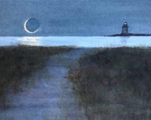 Pat Kelbaugh, "One Summer Night", watercolor, 11x14, $175