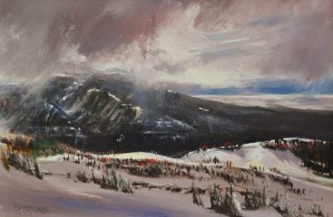 Faripour Forouhar, "At the Top of Grand Targhee ", oil, 18x12, $850