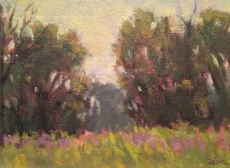 Jane Zisk, "Meadow", oil, 6x8, $200