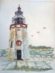 Jane Critchett, "Decked Out", watercolor, 14x12, $240