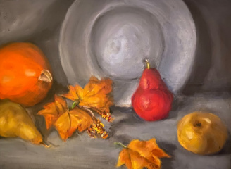 Jean Green, "Harvest Hues", oil, 12x16, $400