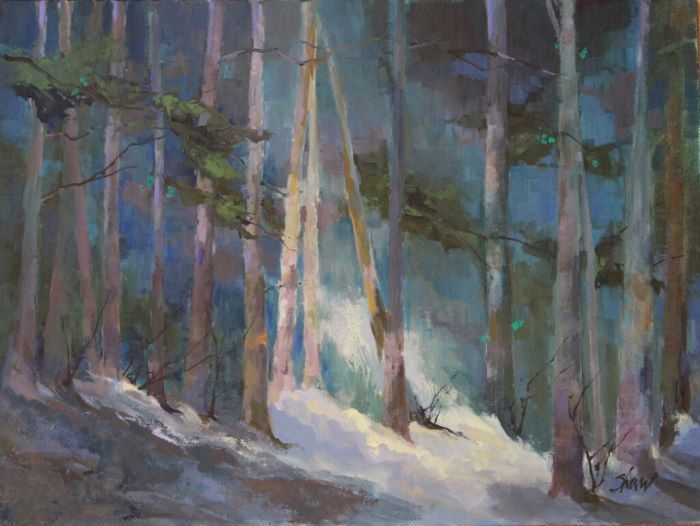 Susan Shaw, "Forest Lumen", oil, 12x16, $1,400