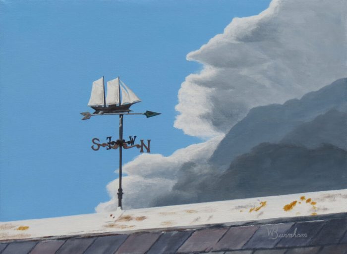 William Burnham, "Storm's-a-Brewin'", Acrylic, 9x12, $625