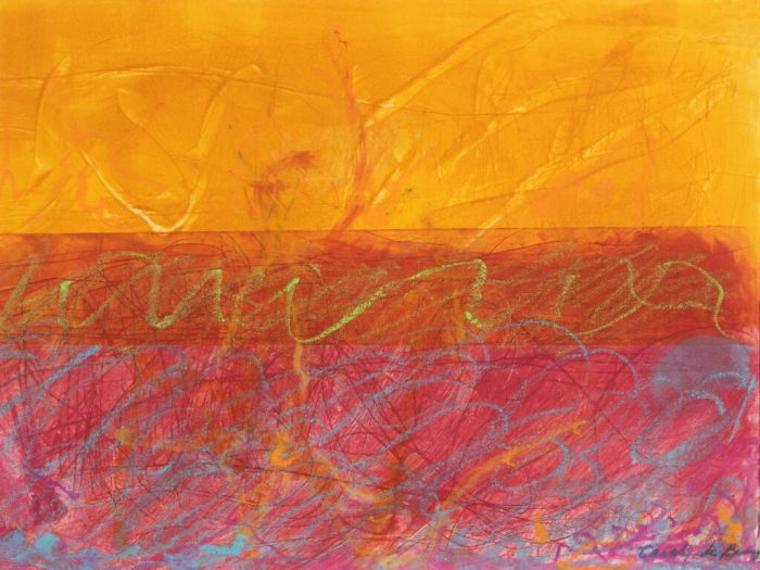 Carol DeBerry, "Above and Below", monoprint with Caran D'Ache, 11x8.25, $225