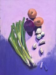 Marianne Holtermann, "Onions", Pastel, 14x11, $350