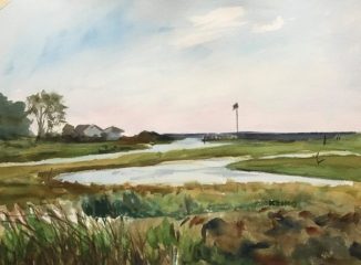 Keiko Kaiser, "Clinton View", Water Color, 12x16, $300