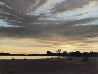 Keith Magner, "Last Light On Sasco Hill", oil, 11x14, $550