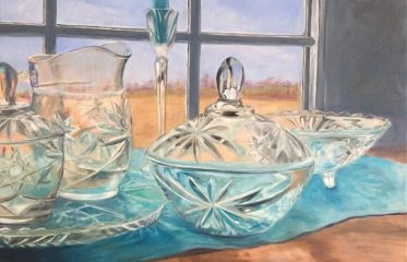 Marilee B. Noonan, "Pressed Glass", oil, 24x36, $600
