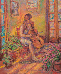 Leif Nilsson, "Cellist", oil, 36x30, $15,000