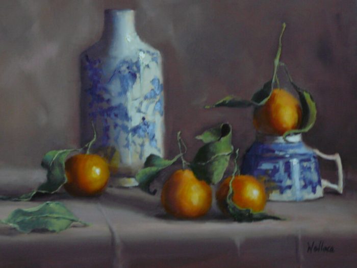 Joan Wallace, "Merry Mandarins", oil, 12x16, $550
