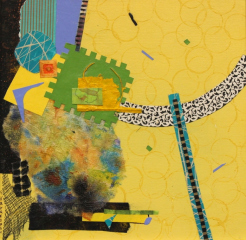 Sandra Karakoosh, "Remnants II Yellow", mixed media, $375