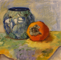 Suzanne Lewis, "Persimmon", oil, $175