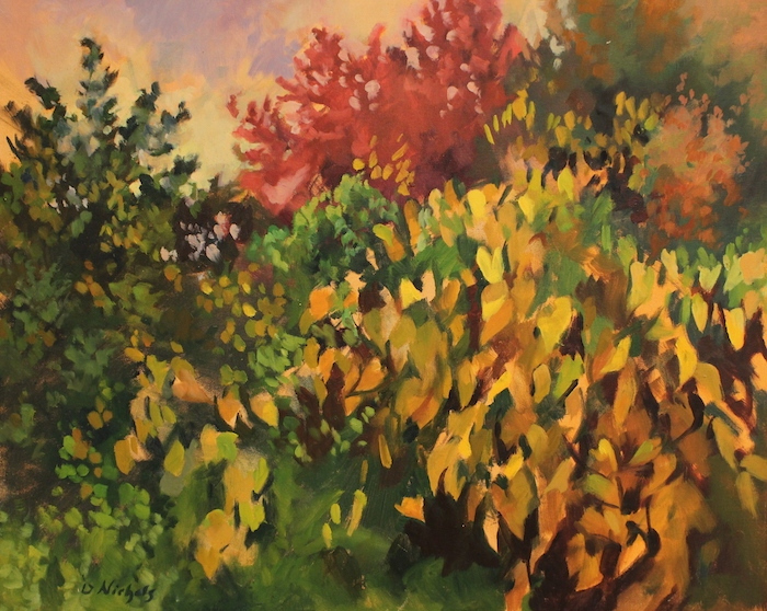 Dan Nichols, "Yellow Grapevines", oil, $800