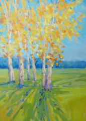 Diana Rogers, "Birch Trees Early Autumn", pastel, $450