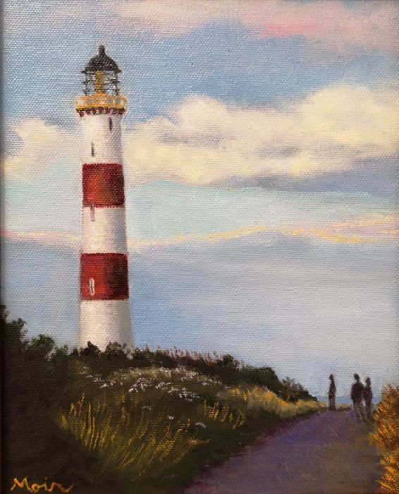 Barbara Alice Moir, "Tarbat Ness Lighthouse", oil, 8 x 10, $700