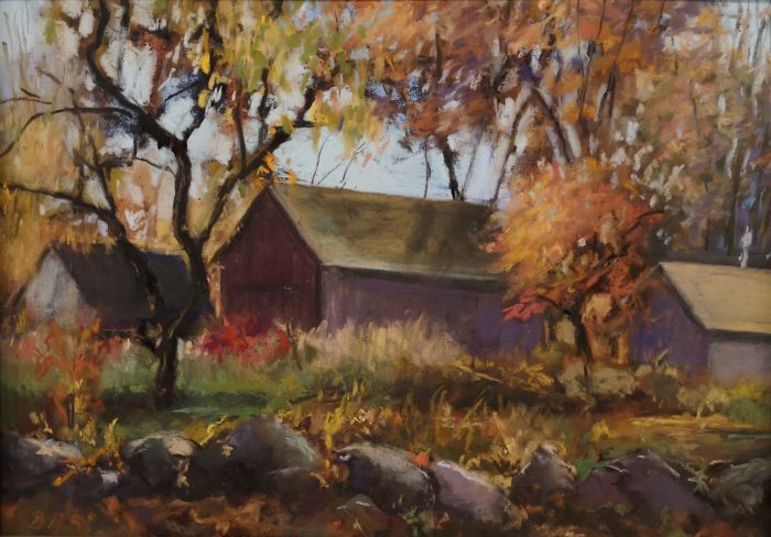 Beverly Schirmeier, "In the Shade of the Old Apple Tree", pastel, 9 x 12, $625