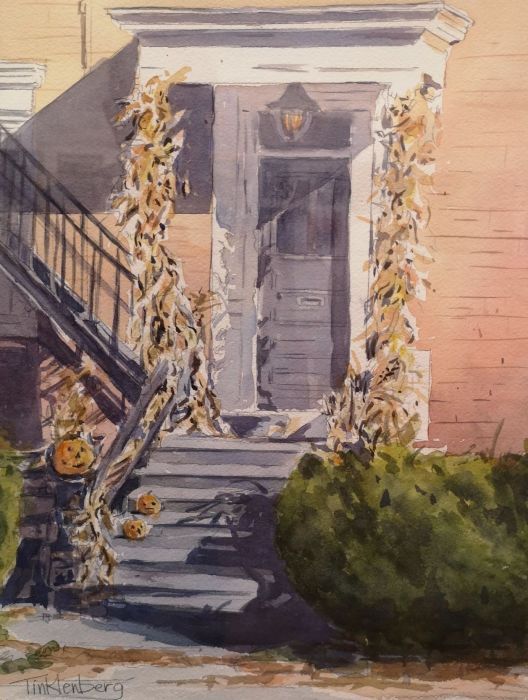 Beverly Tinklenberg, "Ready for Fall", watercolor, 14 x 11, $300