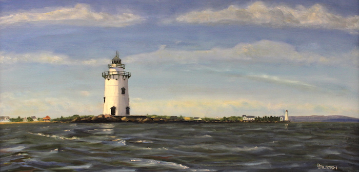Daniel Dahlstrom, "Outer Light at Mouth of CT River", oil, $875