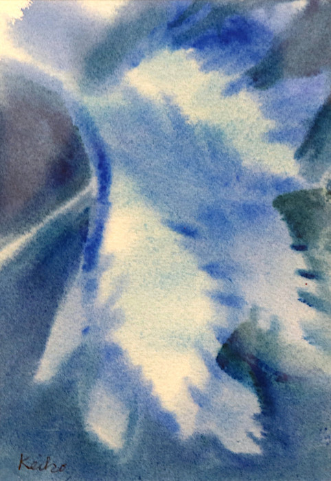 Keiko Kaiser, "Leaf", watercolor, $150