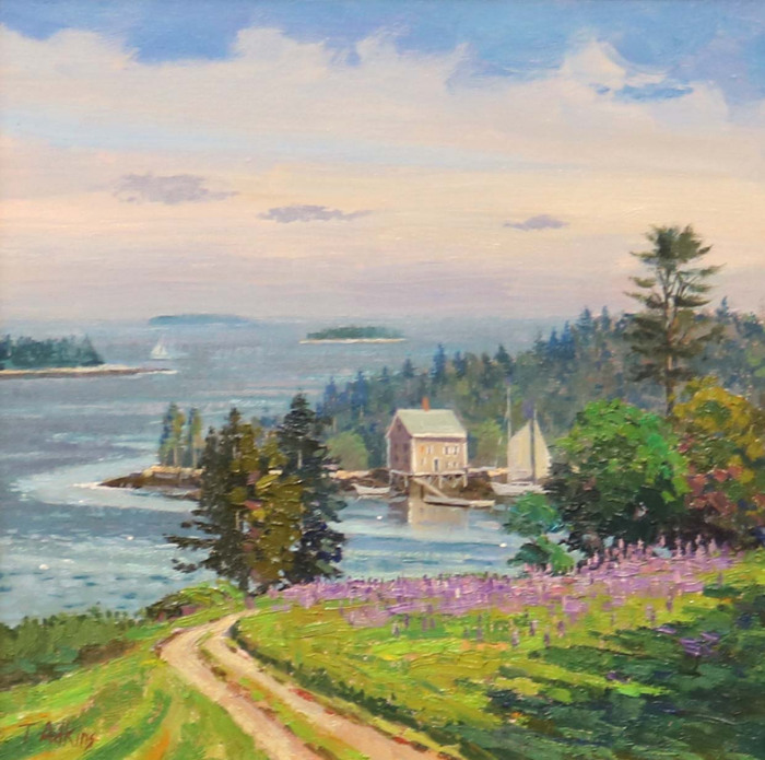 Thomas Adkins, "Audobon Preserve Hog Island", oil, $1,800, 12x12"