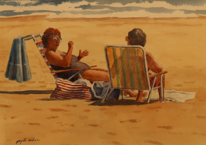 Gayle Asher, "Conversation", watercolor, $500,