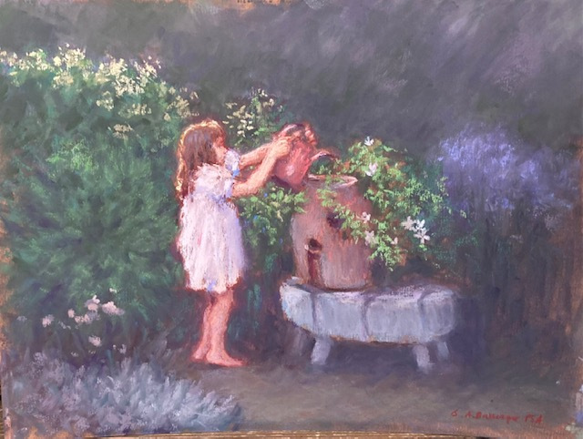 Joann Ballinger, "Grams Helper," pastel, 9x12", $1500