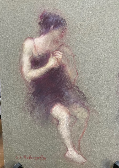 Joann Ballinger, "Little Black Dress," pastel 5x7", $1100
