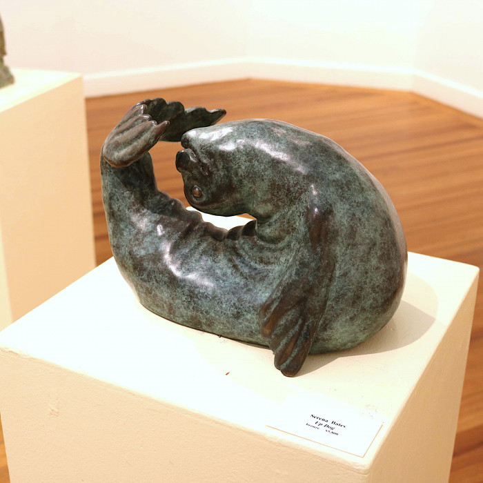 Serena Bates, "Up Dog", bronze, $5,800, 12x10x1"