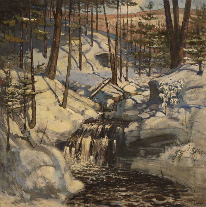 Chris Dixon, "Berkshire Mountain Stream", oil, $15,000, 40x40"