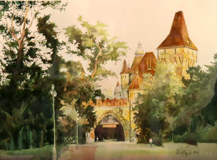 Mike Eagle, "The Old City, Budapest", watercolor, $500, 21x27"
