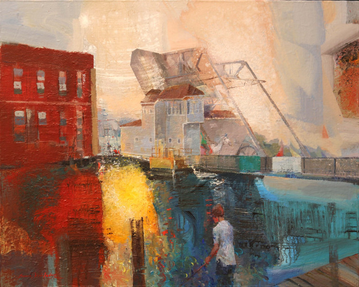 Sunil Howlader, "Golden Light", acrylic, $3,500, 24x30"