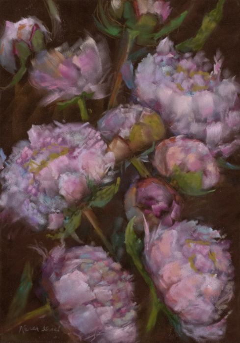 Karen Israel, "Peonies From Heaven", pastel, $950,