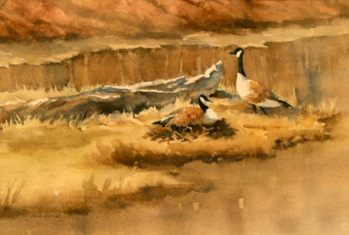Barbara Maiser, "Defending the Realm", watercolor, $750, 7x10 1/4"