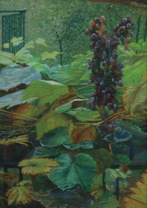 Donna Martell, "Sour Grapes", pastel, $7,000, 24x17"