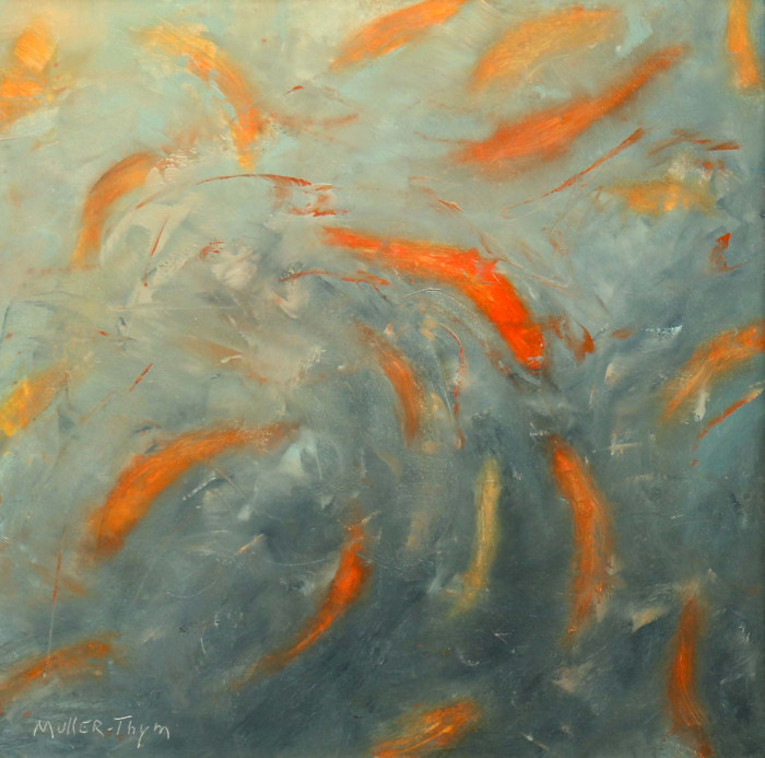 Kim Muller-Thym, "Go Fish", oil, $900, 12x12"