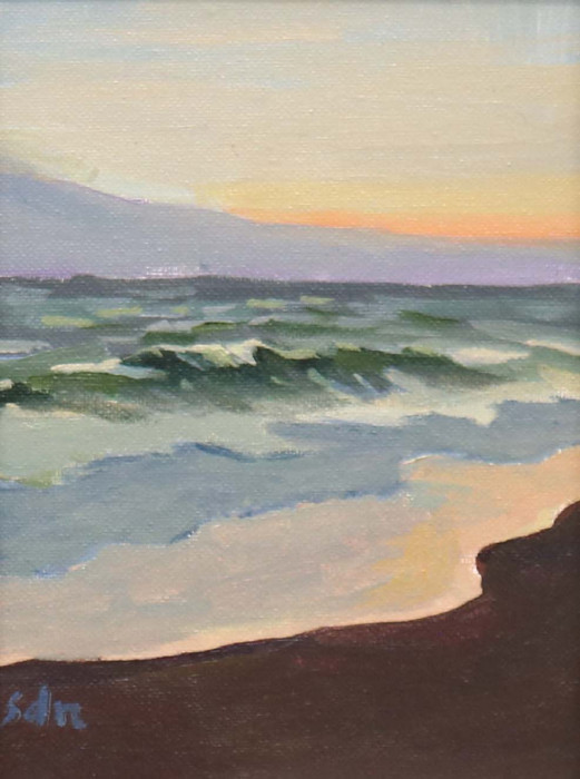 Sara Drought Nebel, "Truro Waves", acrylic, $375, 6x8"