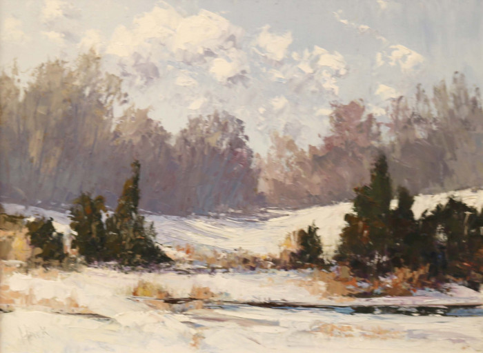 Howard Park, "Winter Light", oil on panel, $2,400, 18x24"