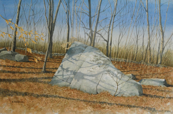 Bob Perkowski, "Woodland Shadows", watercolor, $1,100, 14x21"