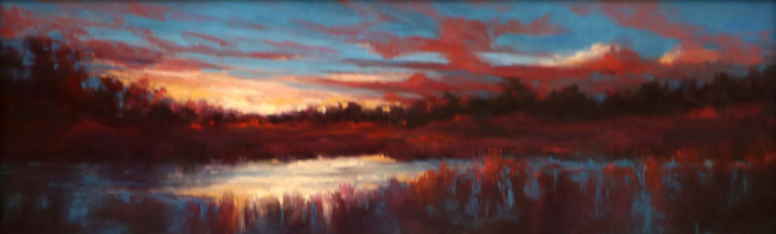 Judy Perry, "Kaleidoscope Dawn", pastel, $775, 12x24"