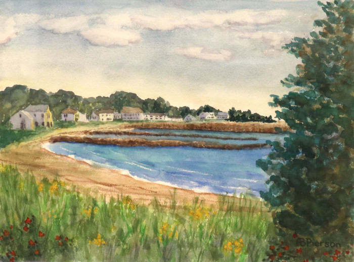 Anne B Pierson, "White Sand Beach Jetties", watercolor, $450, 16x20"