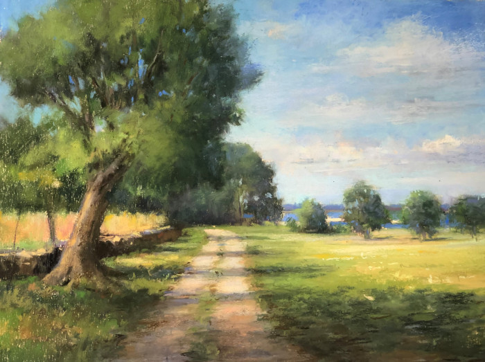 Beverly A Schirmeier, "Finding Shade, Griswold Point", pastel, 12 x 16", $875