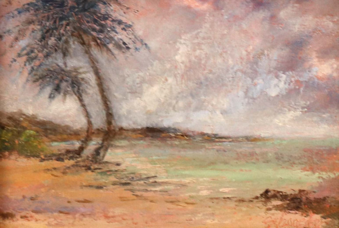 Nancy Schroeder, "Nevis Sketch", oil, $400, 8x6"