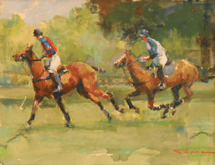 Shauna Shane, "Polo at Farmington", pastel, $1,000, 14x18"