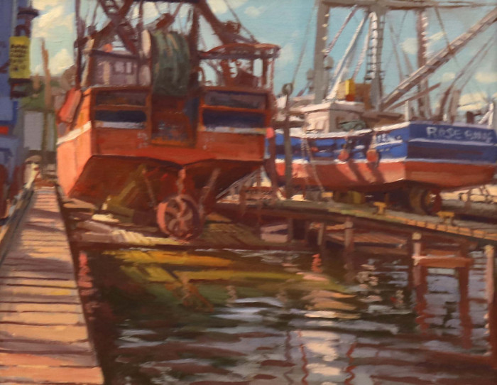 Caleb Stone, "Up For Repairs", oil, $2,800, 16x20"