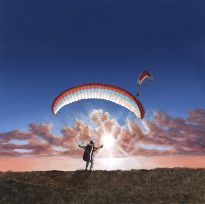 Len Swec, "Getting Some Air", acrylic, $800, 10x10"