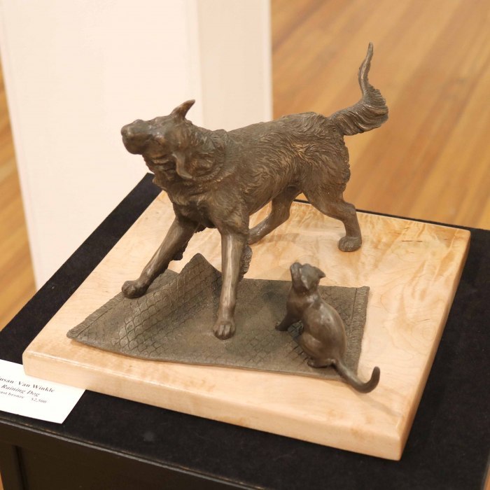 Susan Van Winkle, "Raining Dog", cold cast bronze, $2,500,
