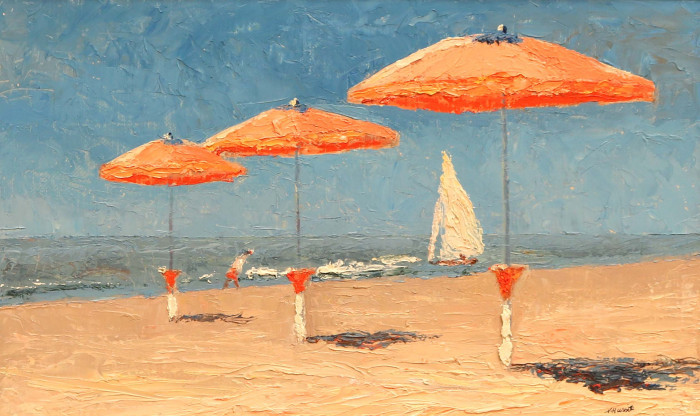 Nelson  White, "Bagno la Salut, Viareggoio", oil, $7,500, 12x20"